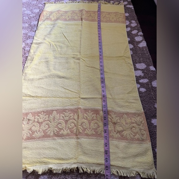 New! Set of 2 Vintage Sears Lemon Yellow Retro Bath Towel - Picture 5 of 6